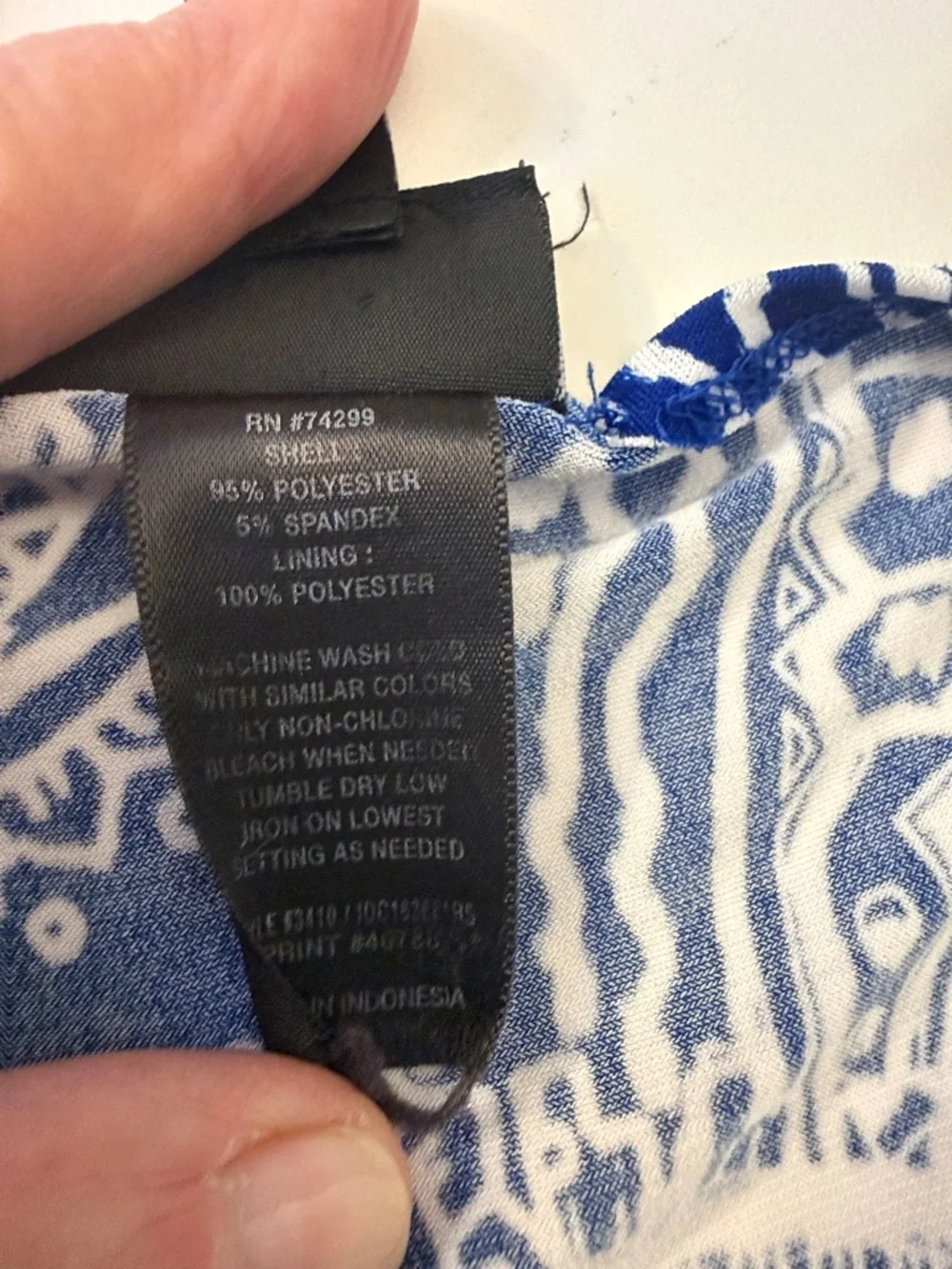 Enfocus Studio Blue and White Paisley V-Neck Midi Dress - Picture 9 of 9